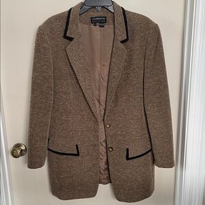 Liz Claiborne Tan Blazer with Black Accents